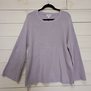 The Drop Lavender Ribbed Knit Alice Sweater